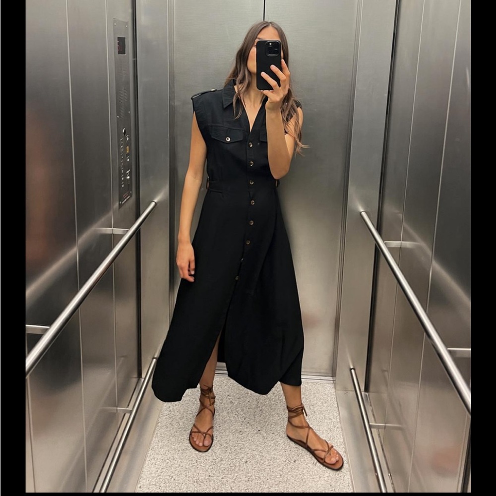 Zara midi shirt dress